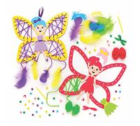 Baker Ross AX911 Fairy Dreamcatcher Kits - Pack of 4, Create Your Own Dream-Catcher Kits for Kids Arts and Crafts, Wall Decorations for Girls and Introduction to Sewing