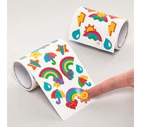 Baker Ross AX941 Rainbow Stickers for Kids - Pack of 600, Craft Stickers for Children, Value Pack, Ideal for Arts and Crafts Projects, Childs Scrapbook Stickers and Reward Charts