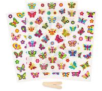 Baker Ross Butterfly Rub-On Transfer Stickers - Pack of 135, Waterproof, Paper, Whimsical, Transfer Stickers, Butterfly, Kids