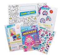 Baker Ross CBS023 Mermaid Arts and Crafts Pack for Kids - Two Fun Mermaid Themed Creative Kits, Stickers and Activity Book for Boys and Girls, Assorted