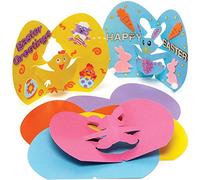 Baker Ross Chick & Bunny Pop Out Cards - Pack of 10, Easter Crafts for Kids (AX773)