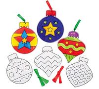 Baker Ross Christmas Bauble Suncatcher Decoration - Pack of 10, Kids Paint Your Own Christmas Decoration, Christmas Bauble Arts and Crafts (AX560)