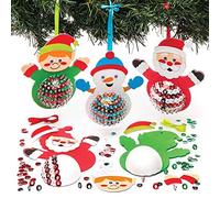 Baker Ross Christmas Character Bauble Decoration Kits - Pack of 3, Make Your Own Christmas Bauble Decoration, Christmas Decoration Craft Kit (AR759)