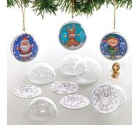 Baker Ross Christmas Colour in Baubles - Pack of 8, Bauble Craft Kits for Kids, Make Your Own Christmas Decorations (AX478)