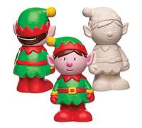 Baker Ross Christmas Elf Ceramic Coin Banks Decorations, for Christmas Porcelain Craft Activity for Kids and Adults (Pack of 2)