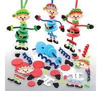 Baker Ross Christmas Elf Stacking Decoration Kits - Pack of 6, Kids Christmas Tree Decoration Kits (FE964)