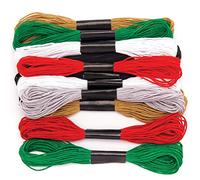 Baker Ross Christmas Embroidery Thread Value Pack, Festive Arts and Crafts (Pack of 12)