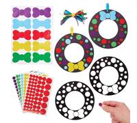 Baker Ross Christmas Wreath Dotty Art Decorations - Pack of 10, Christmas Craft, Wreath Decoration kit