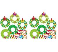Baker Ross Christmas Wreath Mix and Match Decoration - Pack of 16, Kids Make Your Own Christmas Decoration, Christmas Bauble Arts and Crafts (AX504)