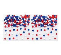 Baker Ross CN138 Red White and Blue Self-Adhesive Glitter Pom Poms - Pack of 400, British Themed Arts and Crafts Supplies