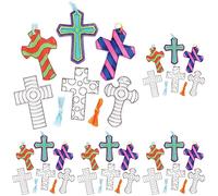 Baker Ross Cross Suncatcher Decorations - Pack of 50, Christian Easter Crafts for Kids (AX789)