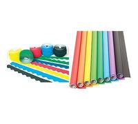 Baker Ross Decorative Corrugated Borders Value Pack (Box of 6 rolls) (EK544) and Super Poster Display Rolls Value Pack (Pack of 8) (FE437)