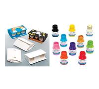 Baker Ross Design Your Own Binoculars (Pack of 5) (AR417) and Multi-Purpose Deco Paint Pots (Pack of 10) (FC133)