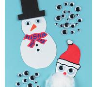 Baker Ross E210 Wiggle Eyes, Black & White, Self Adhesive, Stick On Eyes, Eyes For Crafting, Eye Stickers, Easy Peel, Assorted Size