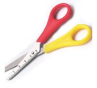 Baker Ross E3486 Children's Right Handed Scissors with Ruler Markings Value Pack - Easy to Use for Kids' Arts and Crafts (Pack of 8), Red & Yellow, 13cm