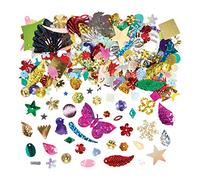 Baker Ross E75B Assorted Sequins for Crafts - 1 Jar, 80g, 1.2cm, Assorted Colours, Craft Sequins, Embellishments, Art Projects