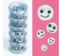 Baker Ross E779 Black & White Self-Adhesive Wiggle-Eye Stack and Container- Ideal for Decorating, Model-Making, Kids' Arts and Crafts, Gifts, and More (Pack of 560)