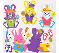 Baker Ross Easter Bunny Mix & Match Decorations - Pack of 8, Easter Crafts, Craft For Kids (AT399)