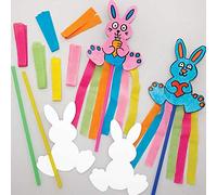 Baker Ross Easter Bunny Wands - Pack of 8, Easter Crafts, Craft for Kids (AX752)