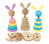 Baker Ross Easter Bunny Wooden Stacking Kits - Pack of 2, Easter Crafts, Craft for Kids (AX760)