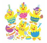 Baker Ross Easter Chick Mix & Match Decorations - Pack of 8, Easter Crafts for Kids (AX770)