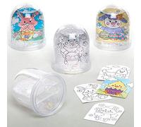 Baker Ross Easter Colour In Snow Globes - Pack of 4, Easter Crafts for Kids (AX777)