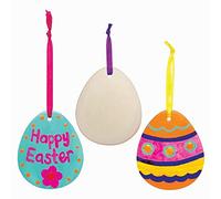 Baker Ross Easter Egg Ceramic Decorations - Box of 5, Easter Crafts for Kids (AX747)