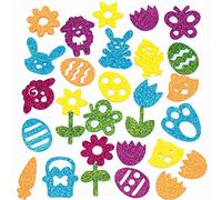 Baker Ross Easter Glitter Stickers - Pack of 150, Glimmer Easter Stickers for Children (FC636)