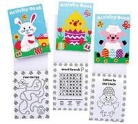 Baker Ross Easter Mini Actvity Books - Pack of 12, Includes Puzzles, Dot to Dot and Colouring Pages for Kids