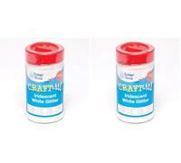 Baker Ross EF332 Iridescent White Glitter Shaker Arts and Crafts - Glitter Container, 115g (Pack of 2)