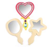Baker Ross EF362 Wooden Mirror to Decorate and Personalise-assorted designs (Pack of 3), 16cm