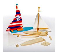 Baker Ross EF666 Wooden Sailboat Kits (Pack of 2) For Kids To Decorate, Arts and Crafts, 19cm