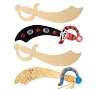 Baker Ross EF695 Pirate Wooden Swords for Children to Paint Decorate & Personalise Dressing Up - Pack of 4
