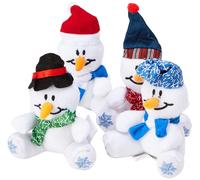 Baker Ross EF890 Snowman Mini Bean Pals (Pack of 4), Assorted