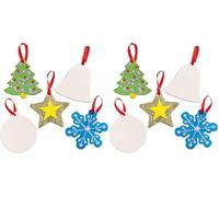 Baker Ross EF925 Festive Ceramic Decorations - Box of 5, Ceramics to Paint, Great Christmas Hanging Decorations for Kids Crafts (Pack of 2)
