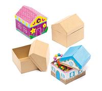Baker Ross EF963 House Craft Boxes (Pack of 4), Assorted, 9 x 8 x 7 cm