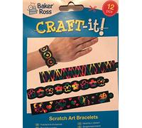 Baker Ross EK666 Scratch Art Bracelets (Pack of 12) for Kids Party Bag Fillers, Assorted, 12 Pack