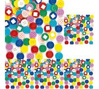 Baker Ross ET282 Multicoloured Self Adhesive Buttons, Embellishments for Kids Arts and Crafts Activities Value Class Pack (Pack of 1000), Assorted