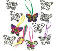 Baker Ross ET815 Butterfly Mini Suncatcher Decorations (Pack Of 12) For Kids Arts and Crafts