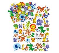 Baker Ross EV3115 Jungle Animal Foam Stickers (Pack of 96) Self Adhesive Puffy Scrapbook Stickers