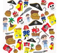 Baker Ross EV3215 Pirate Foam Stickers (Pack of 96) for Kids to Decorate, Arts and Crafts, Vinyl, Assorted