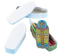 Baker Ross EV729 Strong Cardboard Egyptian Sarcophagus Pencil Boxes For Children to Paint, Decorate & Personalise - Pack of 3,White,20cmx7cmx4cm