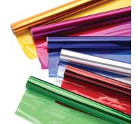 Baker Ross EX541 Super Six Assortment of Cellophane Clear Film Rolls,for Birthday, 4.5m x 50cm