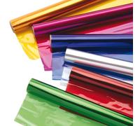 Baker Ross EX541 Super Six Assortment of Cellophane Clear Film Rolls,for Birthday, 4.5m x 50cm