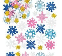 Baker Ross EX5984 Snowflake Glitter Foam Stickers for Kids' Winter Crafts and Art Projects, Cards, Party Bags, and Decorations (Pack of 120)