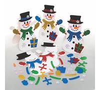 Baker Ross FC123 Snowman Card Kits - Pack of 6, Card Making Kit for Kids, Make Your Own Christmas Cards, Ideal Festive Arts and Crafts Project