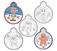 Baker Ross FC178 Christmas Colour In Window Decorations - Pack of 12, Festive Craft Set For Children, Christmas Decorations Craft Kits for Kids