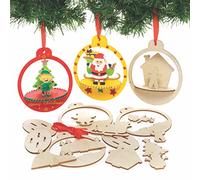 Baker Ross FC196 Wooden Bauble Craft Kit - Pack of 5, Kid, Unfoldable, Traditional Christmas Decorations, Woodworking Art & Craft Kit