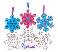 Baker Ross FC275 Snowflake Suncatcher Decorations - Pack of 10, Suncatchers for Kids to Decorate and Display, Make Your Own Garden Decorations