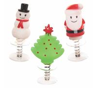 Baker Ross FC280 Christmas Jump Up Toys - Pack of 6, Novelty Pop Up Toys for Kids, Ideal for Party Bag Fillers, Stocking Fillers, Classroom Prizes and Small Gifts